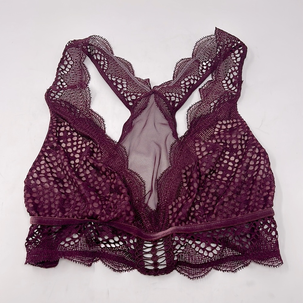 Victoria’s Secret Burgundy Lace Bralette Size Small Excellent Used Condition